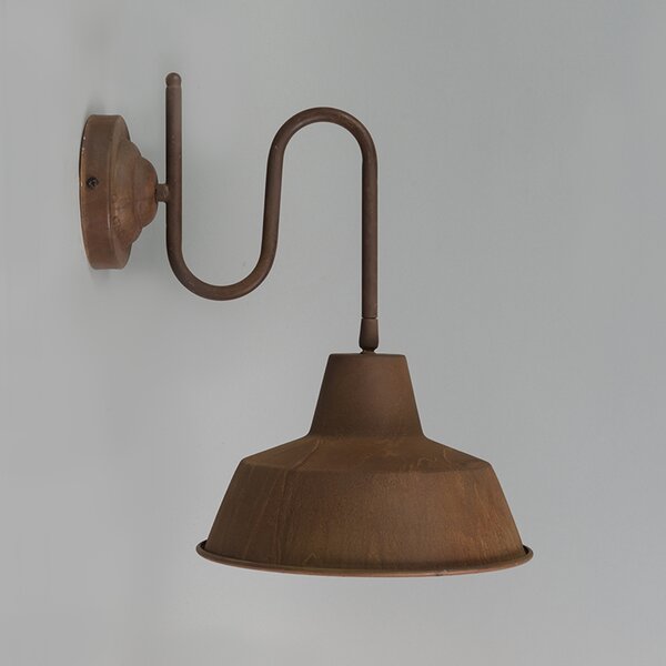 Průmyslová nástěnná lampa rezavá se zlatým vnitřkem - Factory