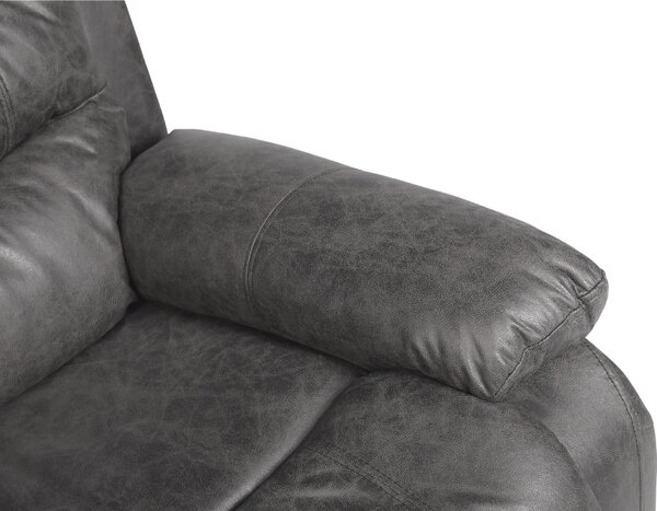 Relaxační polohovací TV křeslo HAVEN — látka, šedá, nosnost 130 kg