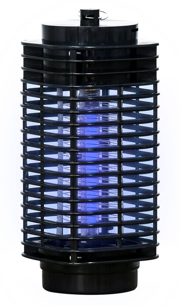 Outsunny Lampa proti komárům, elektrický zabiják komárů do interiéru a exteriéru, 3W LED, elektrický zabiják much s háčkem na zavěšení, lapač komárů