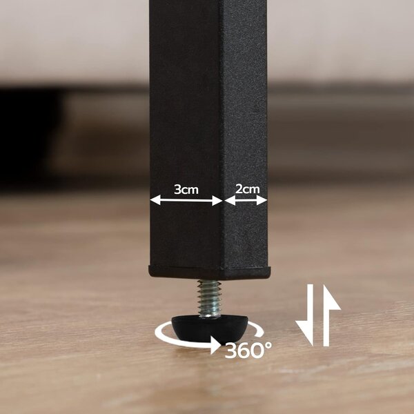 Noční stolek Vasagle Drill 30 cm s nabíjecí stanicí šedý/černý
