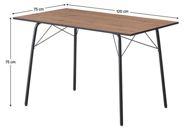Vikio Jídelní stůl dub artisan černá 120x75 TJS100DA120