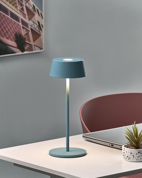 LED bezdrátová stolní lampa GUDER se stmívačem Kov Modrá