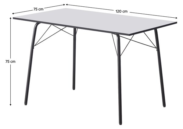 Vikio Jídelní stůl bílá černá 120x75 TJS100B120