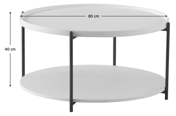 KONDELA Konferenční stolek, bílá/černá, LAPIS