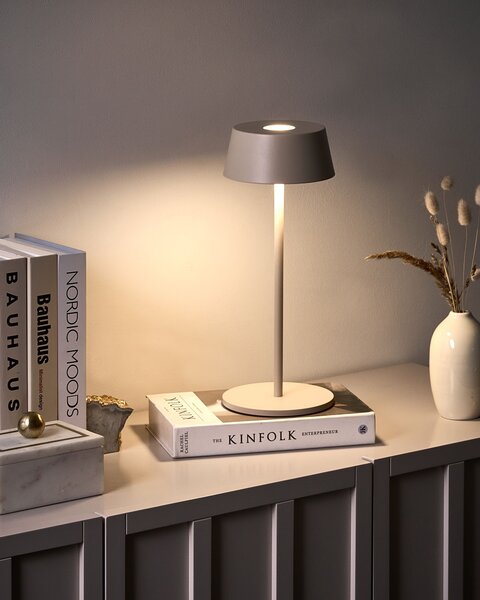 LED bezdrátová stolní lampa GUDER se stmívačem Kov Béžová