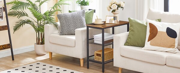 Odkládací stolek Vasagle Fioras 60 cm černý/hnědý
