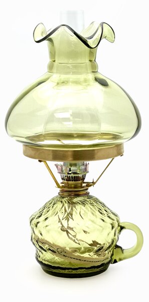 Sklárna Častolovice - Petrolejová lampa Klára - Káro - lesní zelená - komplet 6