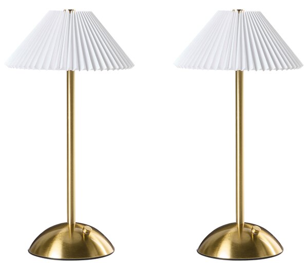Sada 2 LED bezdrátových stolních lamp RUBA se stmívačem Kov Zlatá