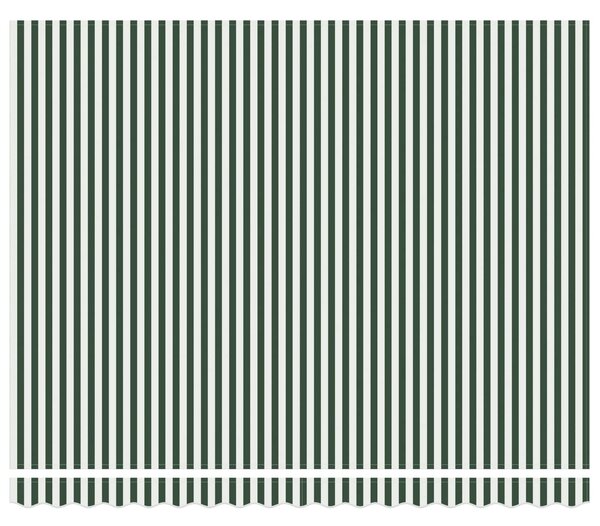 Stahovací markýza Zelená a bílá 400 × 300 cm Polyester a hliník 3330719