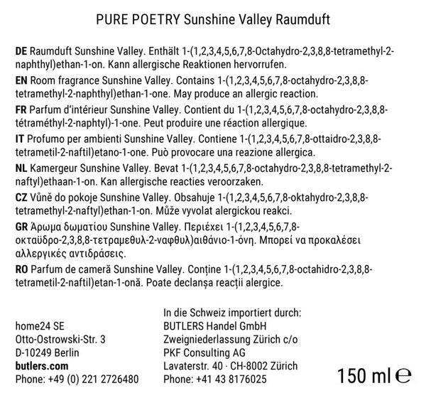 PURE POETRY Vůně do bytu Sunshine Valley 150 ml
