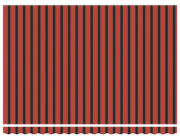 Stahovací markýza Červená a černá 450 × 300 cm Plátno a hliník 3330889