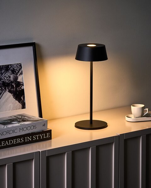 LED bezdrátová stolní lampa GUDER se stmívačem Kov Černá