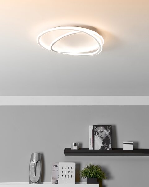 LED stropní lampa LEYLAN s dálkovým ovládáním se stmívačem Bílá