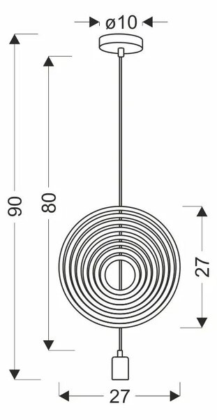 Candellux Bílo-duhový závěsný lustr Hoops pro žárovku E27 31-12043