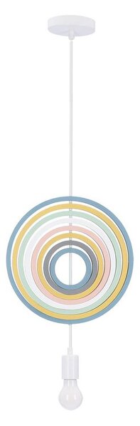 Candellux Bílo-duhový závěsný lustr Hoops pro žárovku E27 31-12043