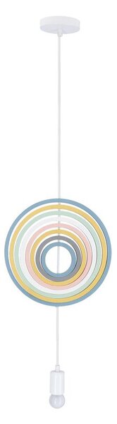 Candellux Bílo-duhový závěsný lustr Hoops pro žárovku E27 31-12043