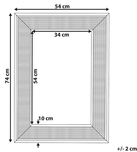 Zrcadlo IGUALA 54 cm 74 cm Bambus Přírodní jasan