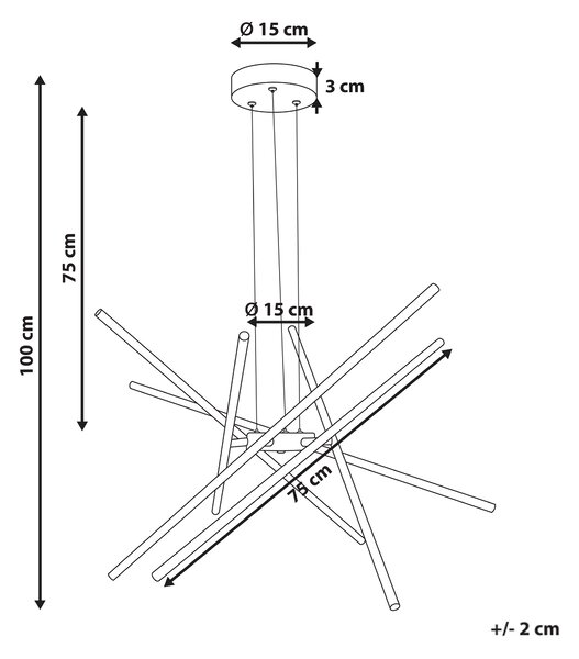 LED závěsná lampa PALUN se stmívačem Kov Zlatá