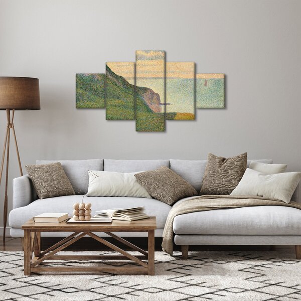 Obraz - Georges Seurat, Seascape at Port-en-Bessin, Normandy, reprodukce (125x70 cm)