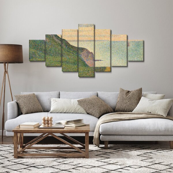 Obraz - Georges Seurat, Seascape at Port-en-Bessin, Normandy, reprodukce (210x100 cm)