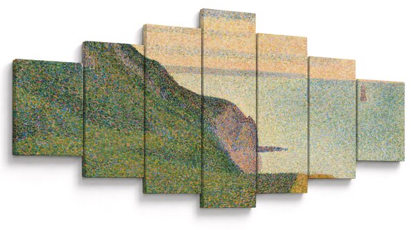 Obraz - Georges Seurat, Seascape at Port-en-Bessin, Normandy, reprodukce (210x100 cm)