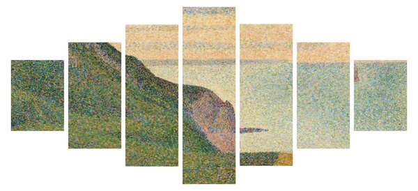 Obraz - Georges Seurat, Seascape at Port-en-Bessin, Normandy, reprodukce (210x100 cm)