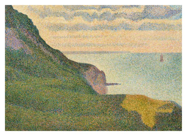Obraz - Georges Seurat, Seascape at Port-en-Bessin, Normandy, reprodukce (70x50 cm)
