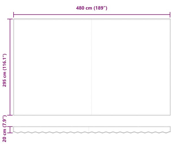 Stahovací markýza Zelená a bílá 500 x 300 x 165 cm Textil a kov 3331472