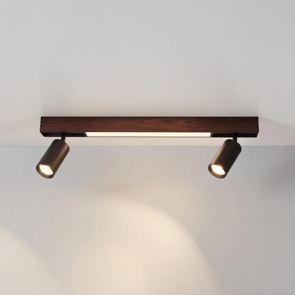 Brilagi - LED Bodové svítidlo SELE 2xGU10/30W/230V + LED/15W černá/dekor dubu