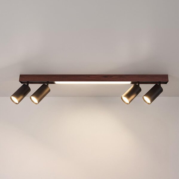 Brilagi - LED Bodové svítidlo SELE 4xGU10/30W/230V + LED/20W černá/dekor dubu