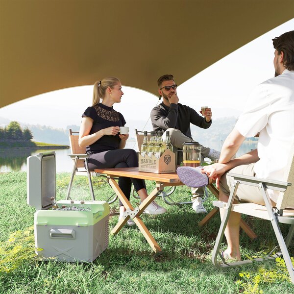 Outsunny 12 Litrová Chladicí Skříňka s Kompresorem Elektrická Chladicí Skříňka s Funkcí Chlazení Propojení Mrazicí Skříňka Termobox Mini Lednička 12/2