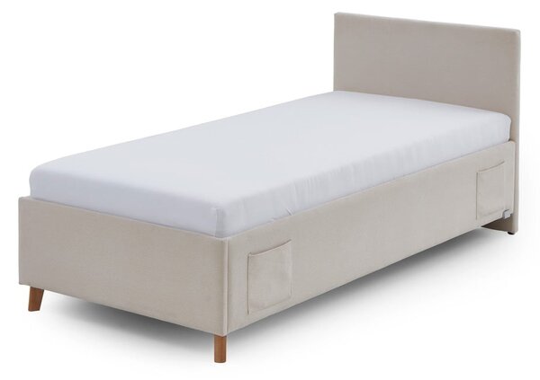 Béžová čalouněná dětská postel s úložným prostorem s roštem 90x200 cm Cool – Meise Möbel