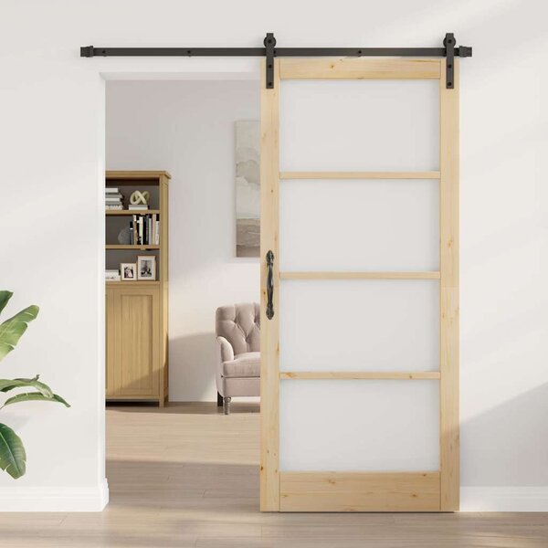 Posuvné dveře ORKDAL Přirozená a černá 93 x 211 cm 3331841