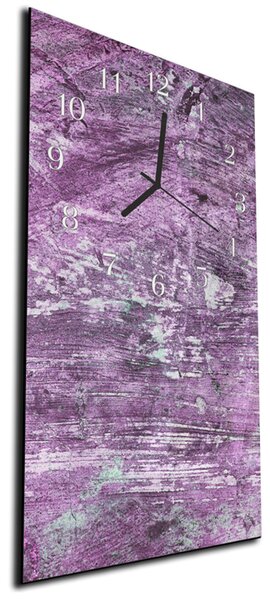 Nástěnné hodiny 30x60cm textura fialová omítka - plexi