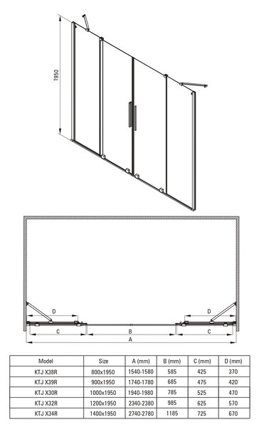 Deante Kerria Plus sprchový kout 90x90 cm čtvercový grafitová kartáčovaný/průhledné sklo KPNDP09P09