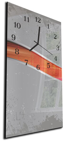 Nástěnné hodiny 30x60cm abstraktní oranžový pás - plexi
