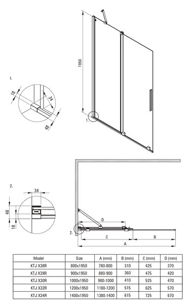 Deante Kerria Plus sprchový kout 90x90 cm čtvercový grafitová kartáčovaný/průhledné sklo KPNDP09P09