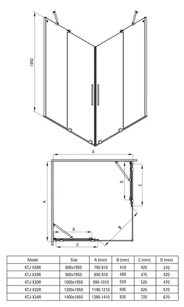 Deante Kerria Plus sprchový kout 90x90 cm čtvercový grafitová kartáčovaný/průhledné sklo KPNDP09P09