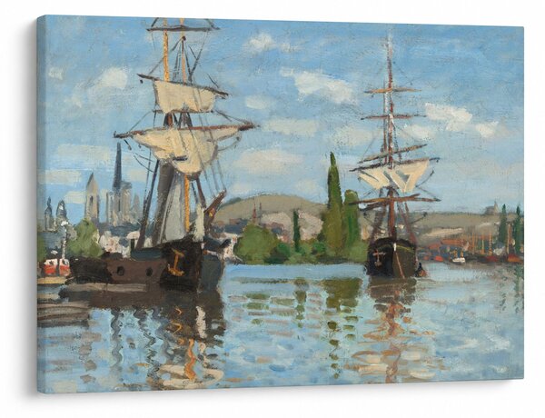 Obraz - Claude Monet, Ships Riding on the Seine at Rouen, reprodukce (70x50 cm)