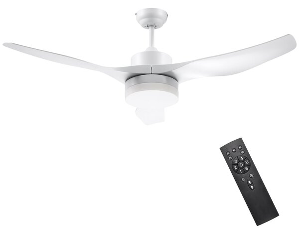 HOMCOM Stropní ventilátor s osvětlením, Reverzibilní LED stropní světlo s ventilátorem, 6 rychlostí, 3 barevná světla, Stropní lampa s dálkovým ovládá