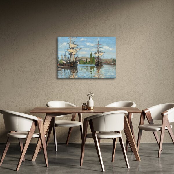 Obraz - Claude Monet, Ships Riding on the Seine at Rouen, reprodukce (70x50 cm)
