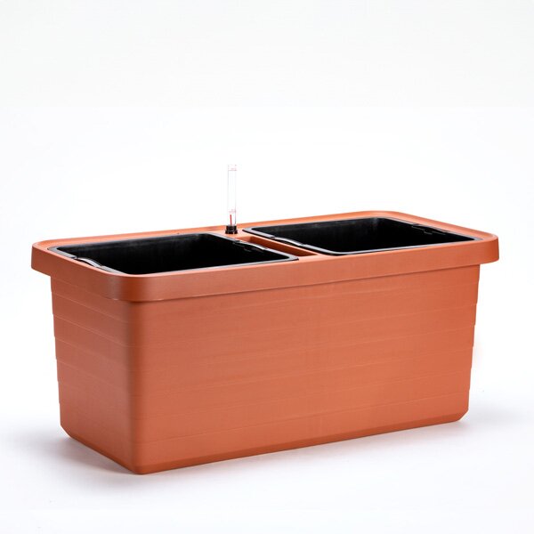 Samozavlažovací velkoobjemový truhlík Berberis DUO terakota 80 cm