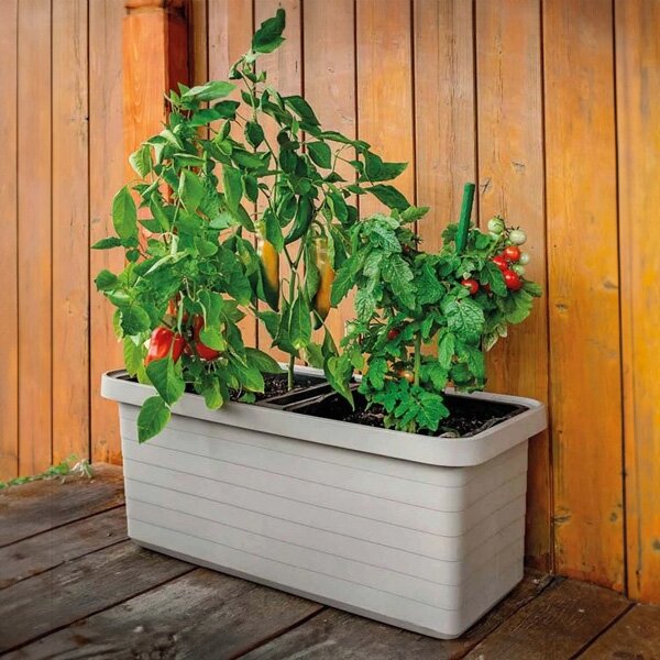 Samozavlažovací velkoobjemový truhlík Berberis DUO taupe 80 cm