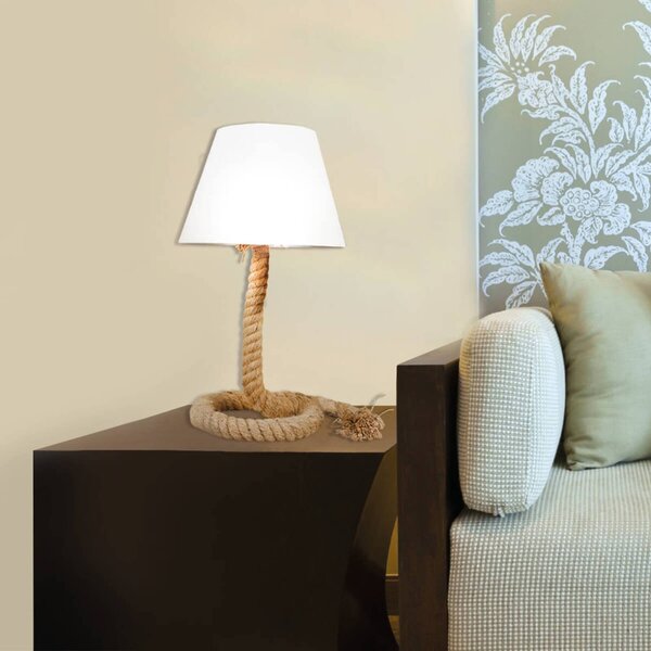 Rope - textilní stolní lampa se základnou z lana