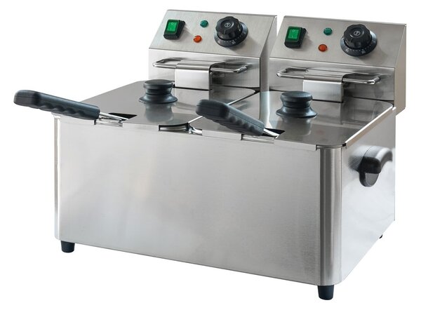 Profesionální elektrická fritéza 2× 4 l, 2× 2000 W