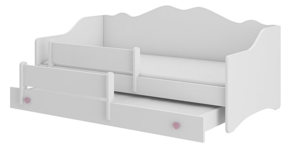 ADRK Rozkládací postel EMKA II Pink, White, CH-Emk-EMMAWHITE2-SZ-1680-UCHWYTROZ-E079, 160x80 cm s matrací, bílá