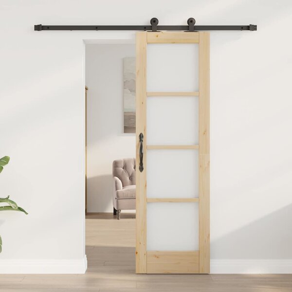 Posuvné dveře ORKDAL 61 x 198,5 cm Masivní borové dřevo a sklo 3331985