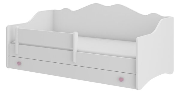 ADRK Postel EMKA Pink, White, CH-Emk-EMMAWHITE-SZ-1680-UCHWYTROZ-E075, 160x80 cm s matrací, bílá