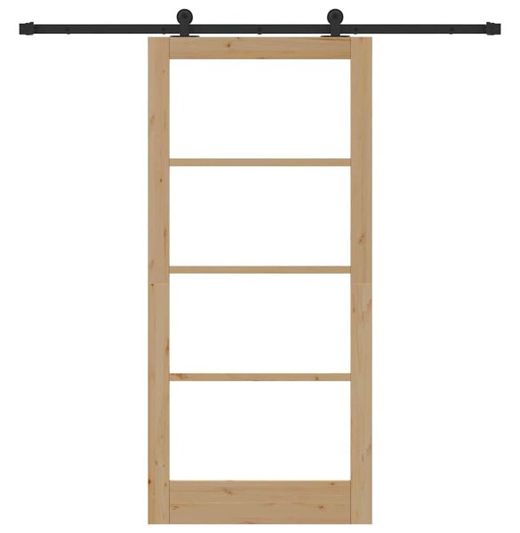 Posuvné dveře ORKDAL 93 x 202 cm Masivní borové dřevo a sklo 3332035