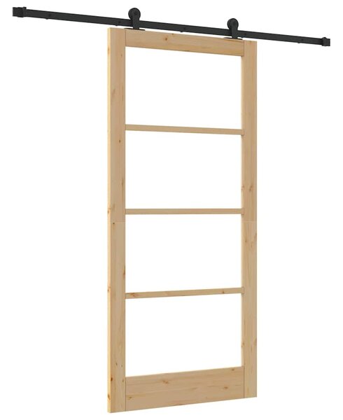 Posuvné dveře ORKDAL 93 x 202 cm Masivní borové dřevo a sklo 3332035